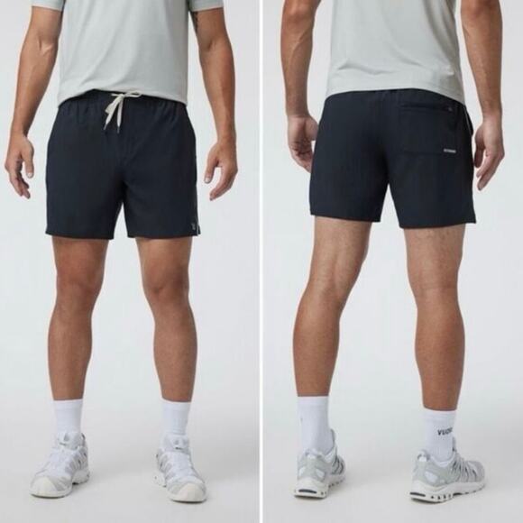 Vuori Men’s Trail Shorts 2.0 Black Lined Drawstring Performance Athletic Shorts - Picture 1 of 12